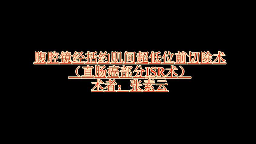张素云：腹腔镜经括约肌间超低位前切除术（直肠癌部分ISR术）